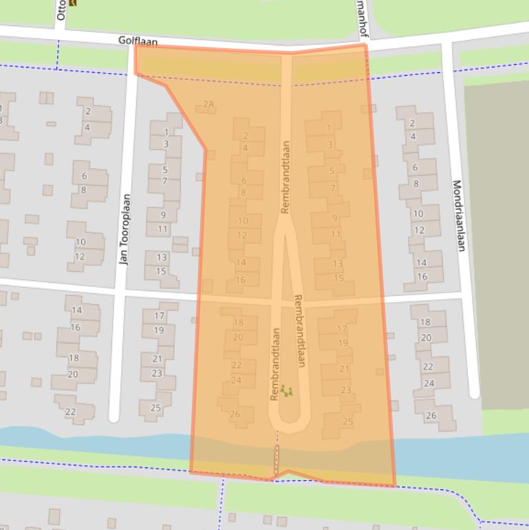 Kaart van postcodegebied 9646DH.