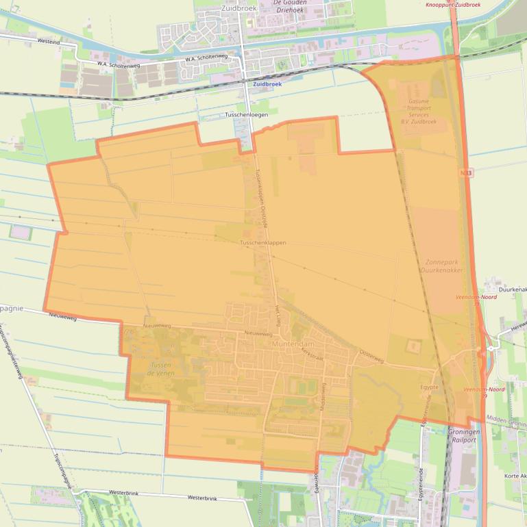 Kaart van postcodegebied 9649.
