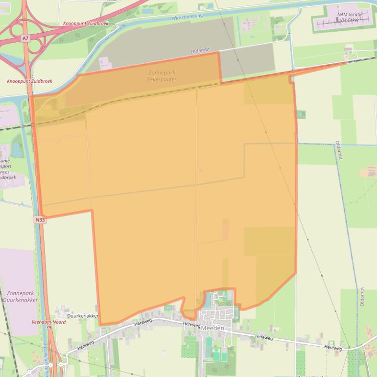 Kaart van postcodegebied 9651DC.