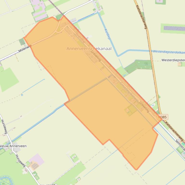 Kaart van postcodegebied 9654.