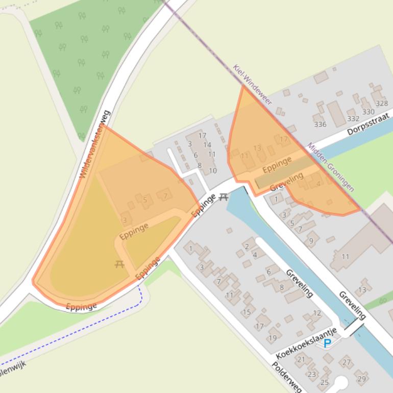 Kaart van postcodegebied 9654PL.