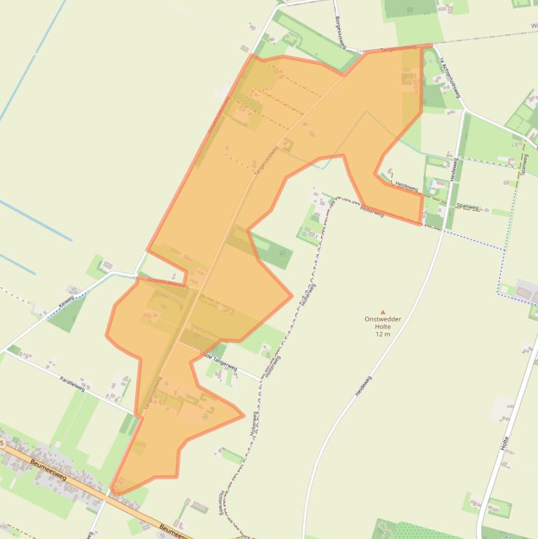 Kaart van postcodegebied 9661TL.