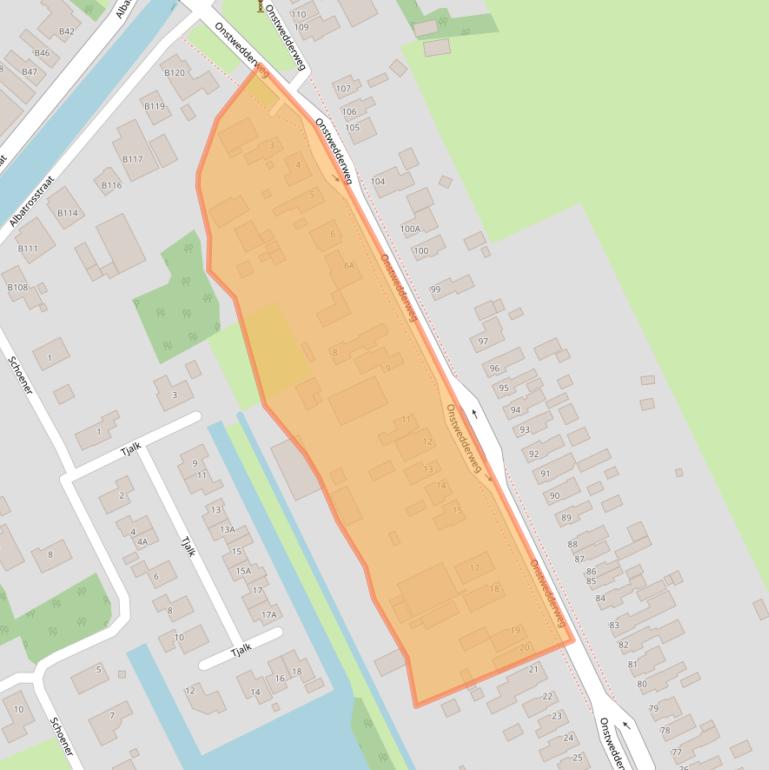 Kaart van postcodegebied 9663BA.