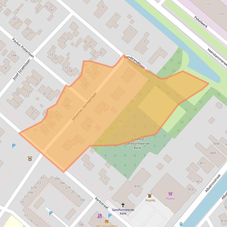 Kaart van postcodegebied 9663BT.