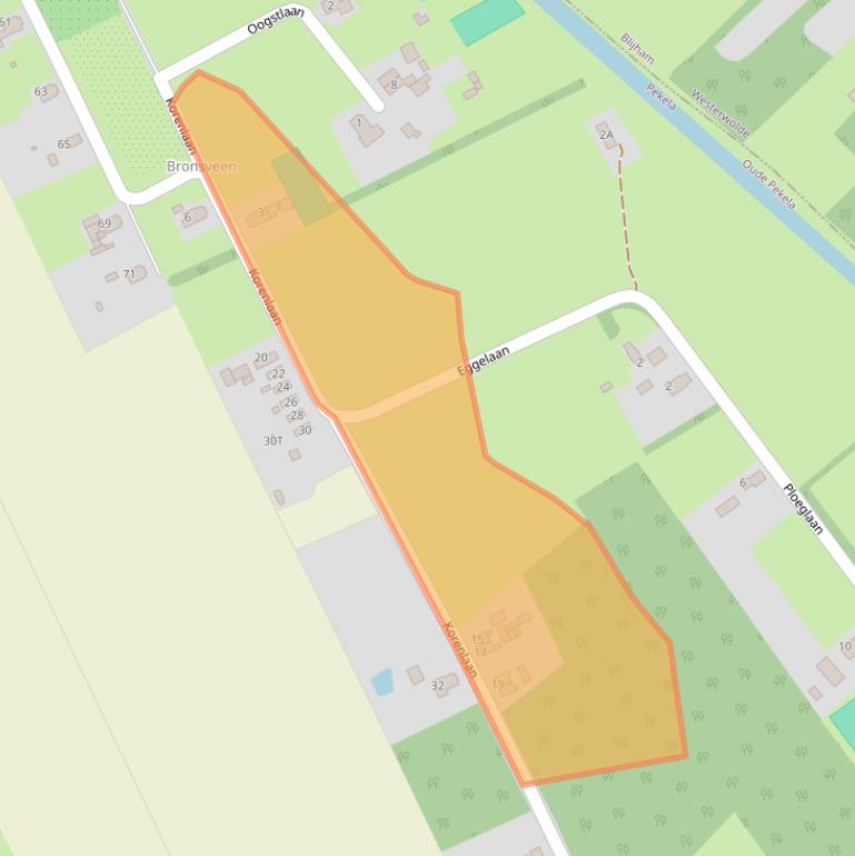 Kaart van postcodegebied 9665AC.