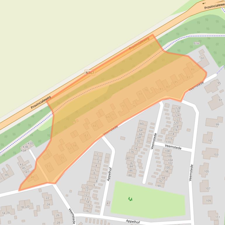 Kaart van postcodegebied 9665EB.