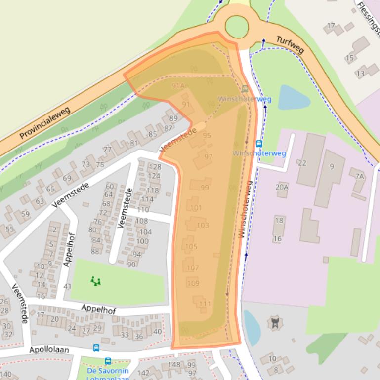 Kaart van postcodegebied 9665EC.