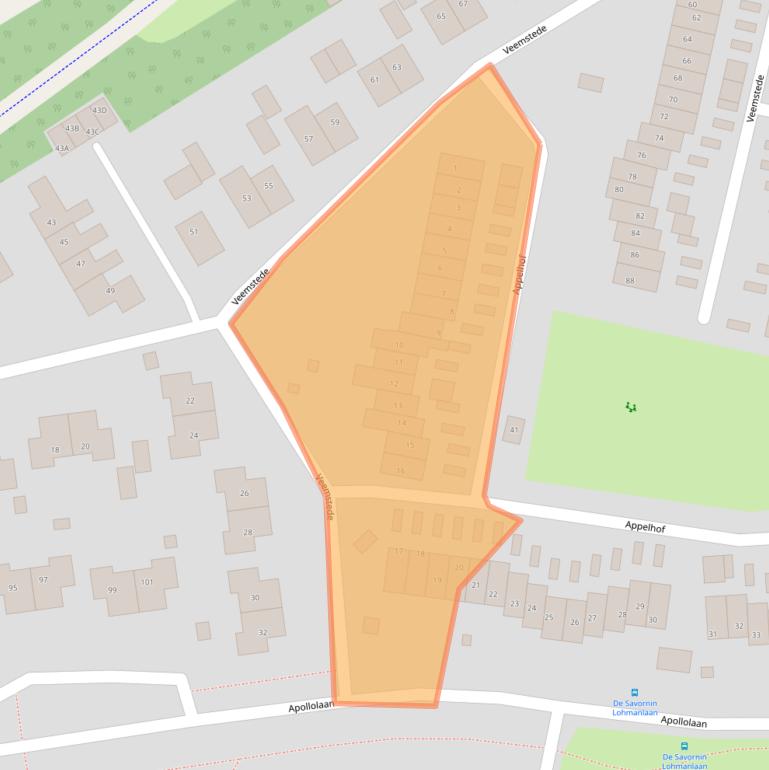 Kaart van postcodegebied 9665EH.