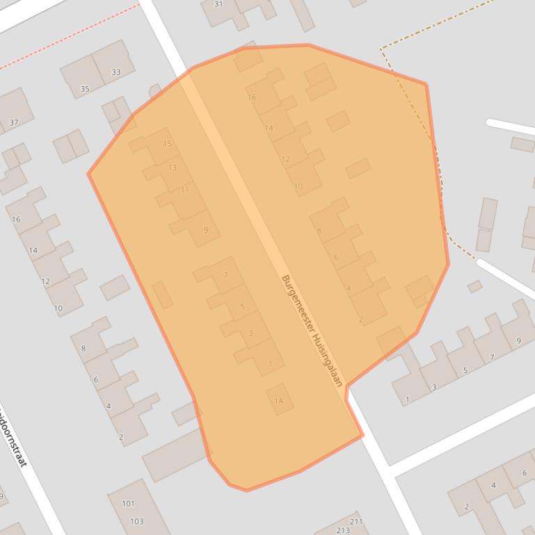 Kaart van postcodegebied 9665HA.