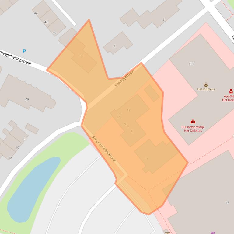 Kaart van postcodegebied 9665KD.