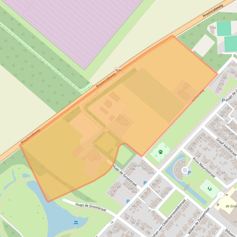 Kaart van postcodegebied 9665LZ.