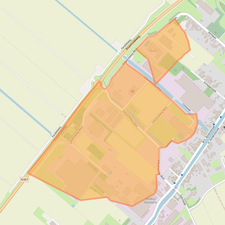 Kaart van postcodegebied 9665PX.