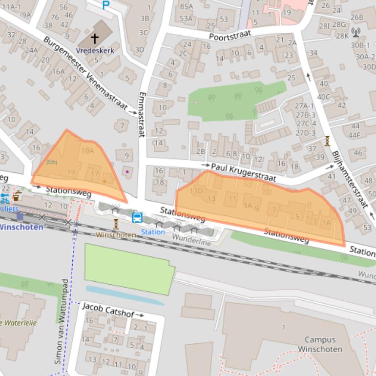 Kaart van postcodegebied 9671AL.