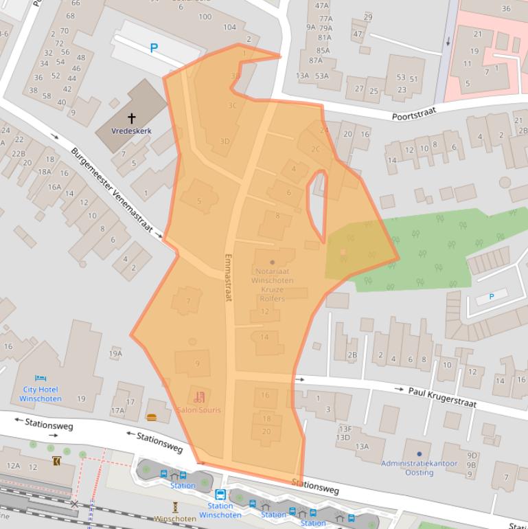 Kaart van postcodegebied 9671AP.