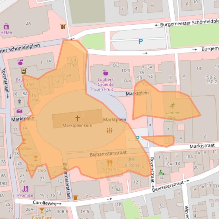 Kaart van postcodegebied 9671AZ.