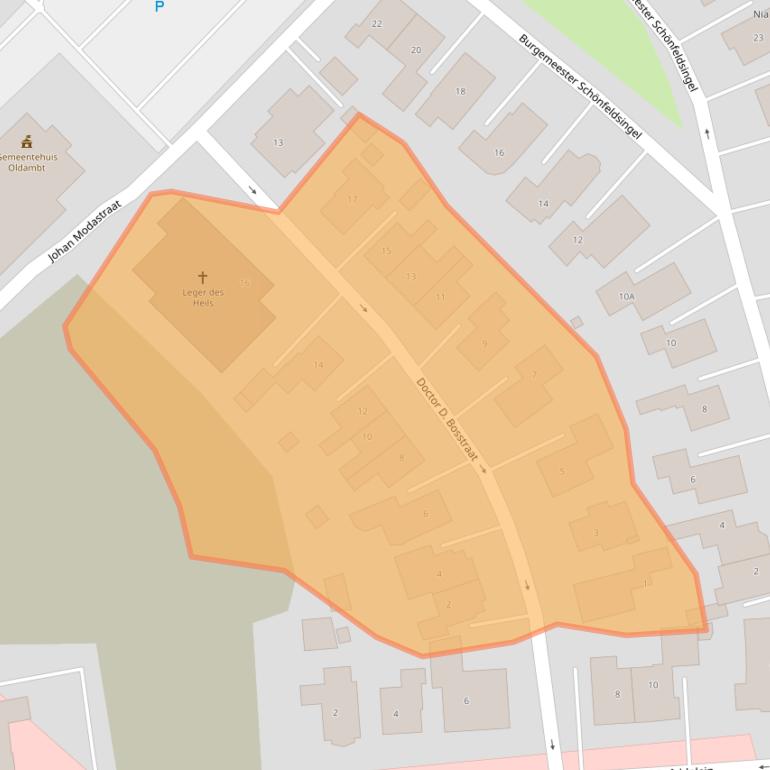 Kaart van postcodegebied 9671CC.