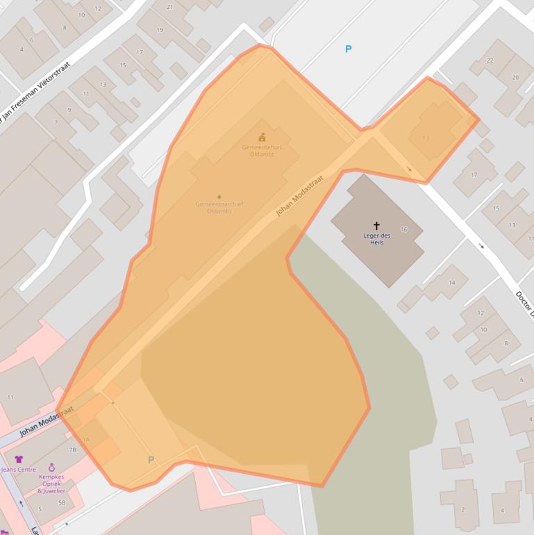 Kaart van postcodegebied 9671CD.