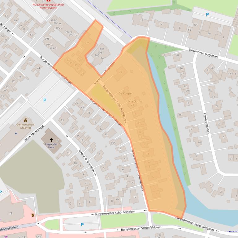 Kaart van postcodegebied 9671CE.