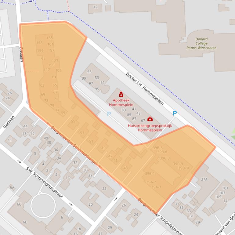 Kaart van postcodegebied 9671CG.