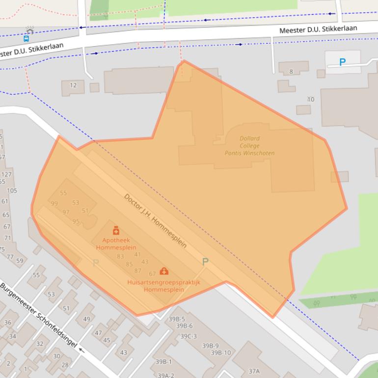 Kaart van postcodegebied 9671CZ.