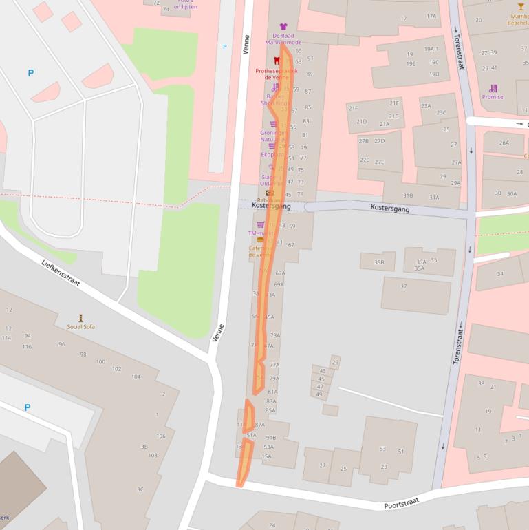 Kaart van postcodegebied 9671DB.