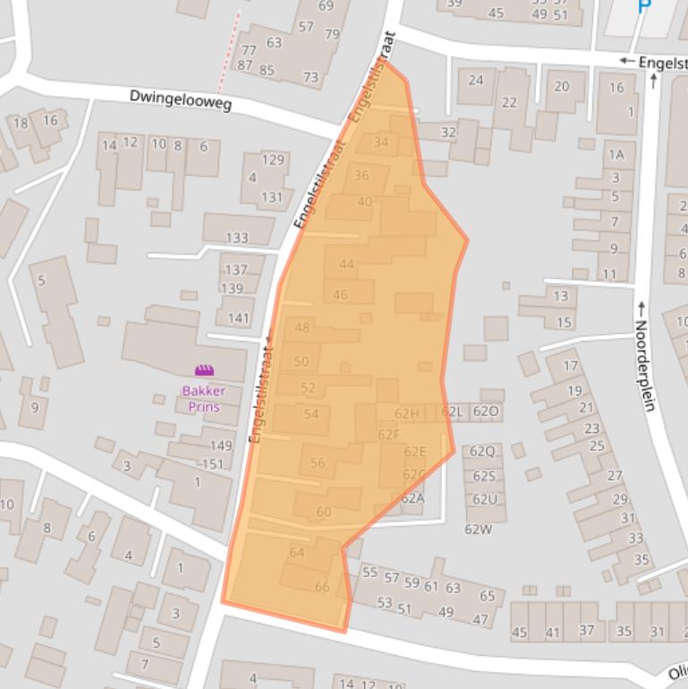 Kaart van postcodegebied 9671JJ.