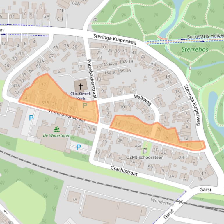 Kaart van postcodegebied 9671LG.