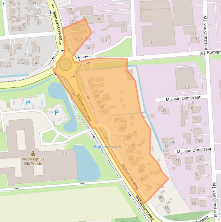 Kaart van postcodegebied 9672AB.