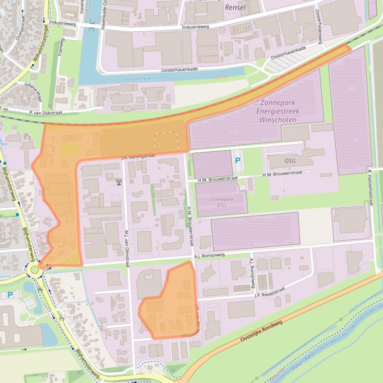 Kaart van postcodegebied 9672AD.