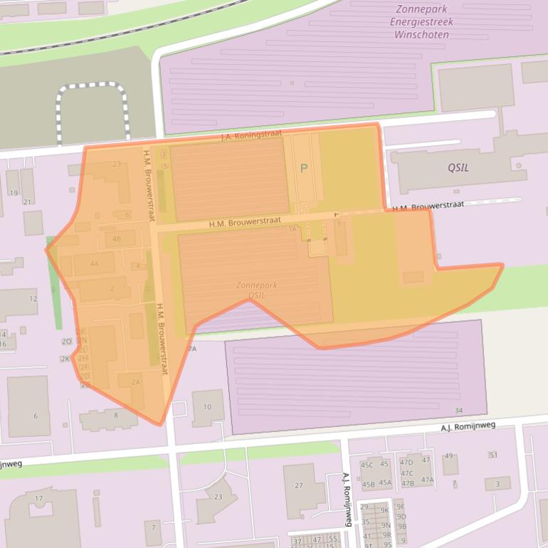 Kaart van postcodegebied 9672AG.