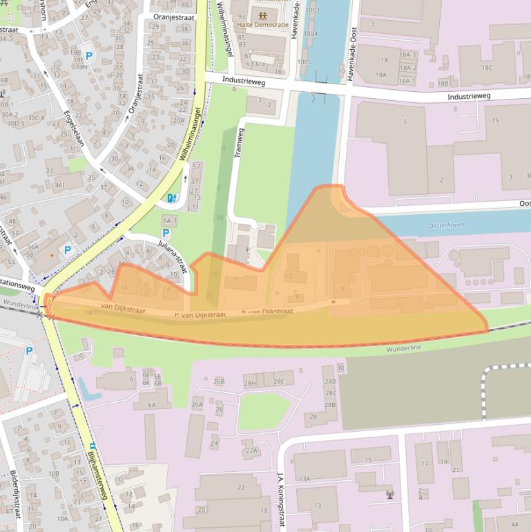 Kaart van postcodegebied 9672AJ.