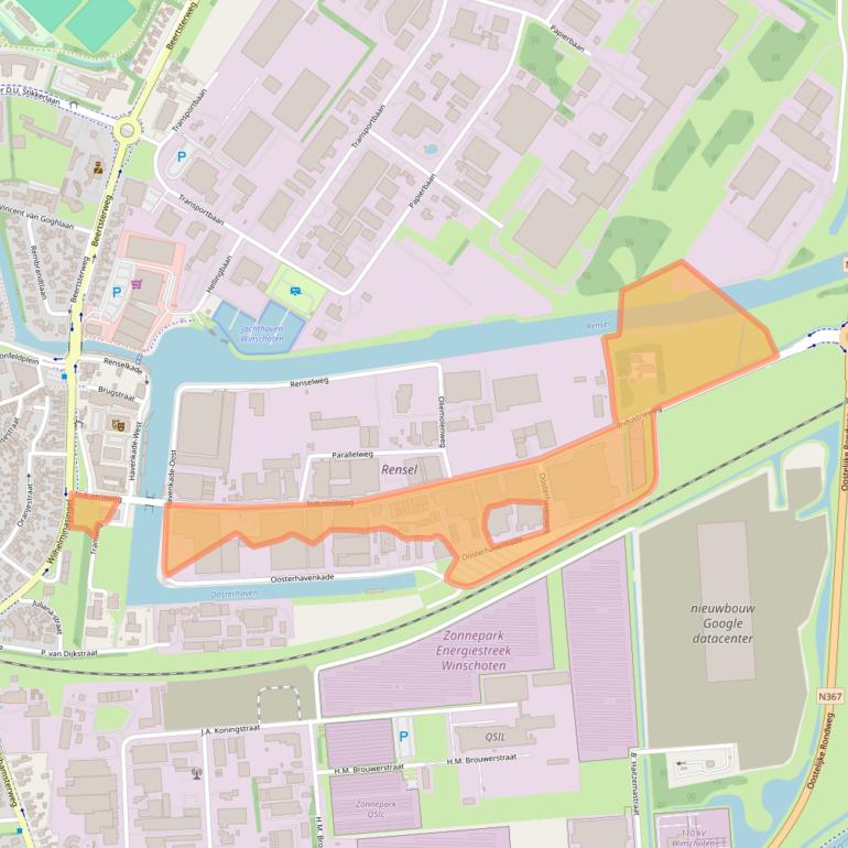Kaart van postcodegebied 9672AP.