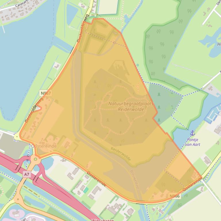 Kaart van postcodegebied 9672TB.