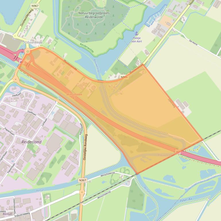Kaart van postcodegebied 9672TC.