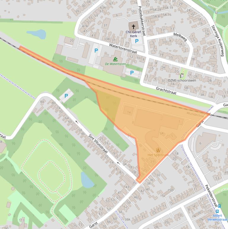 Kaart van postcodegebied 9673AA.