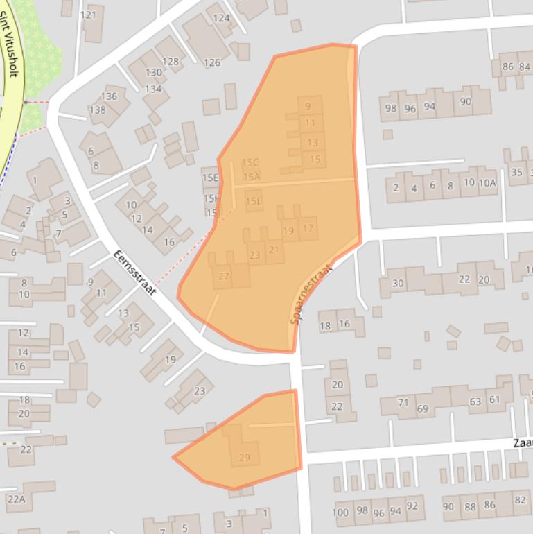 Kaart van postcodegebied 9673AS.