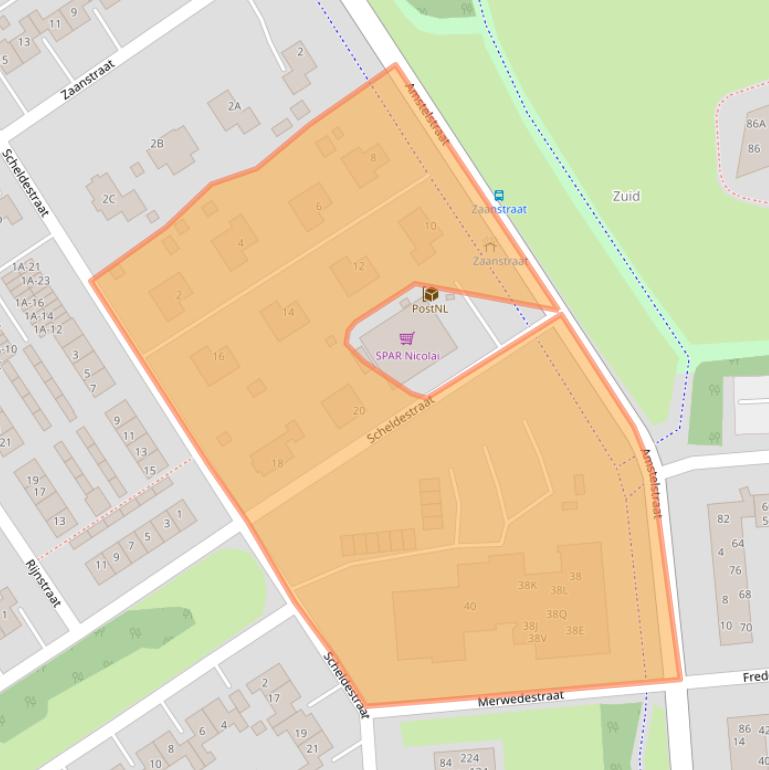 Kaart van postcodegebied 9673CG.