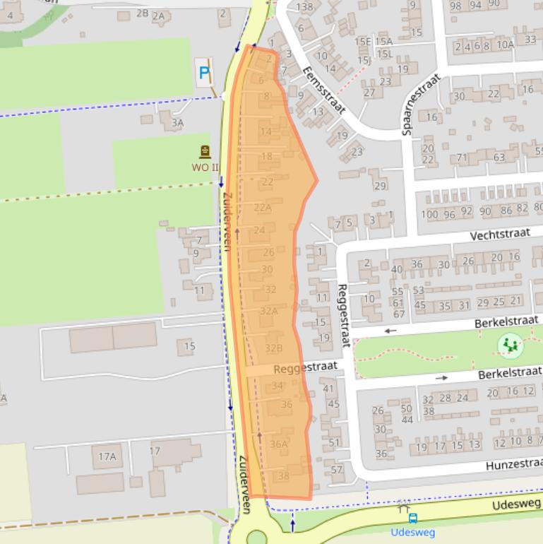 Kaart van postcodegebied 9673EL.
