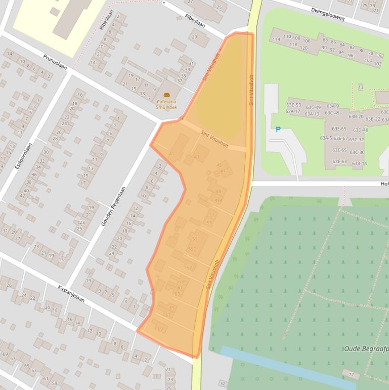 Kaart van postcodegebied 9674AG.