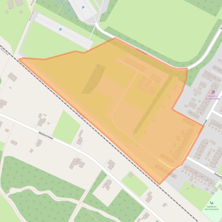 Kaart van postcodegebied 9674BJ.