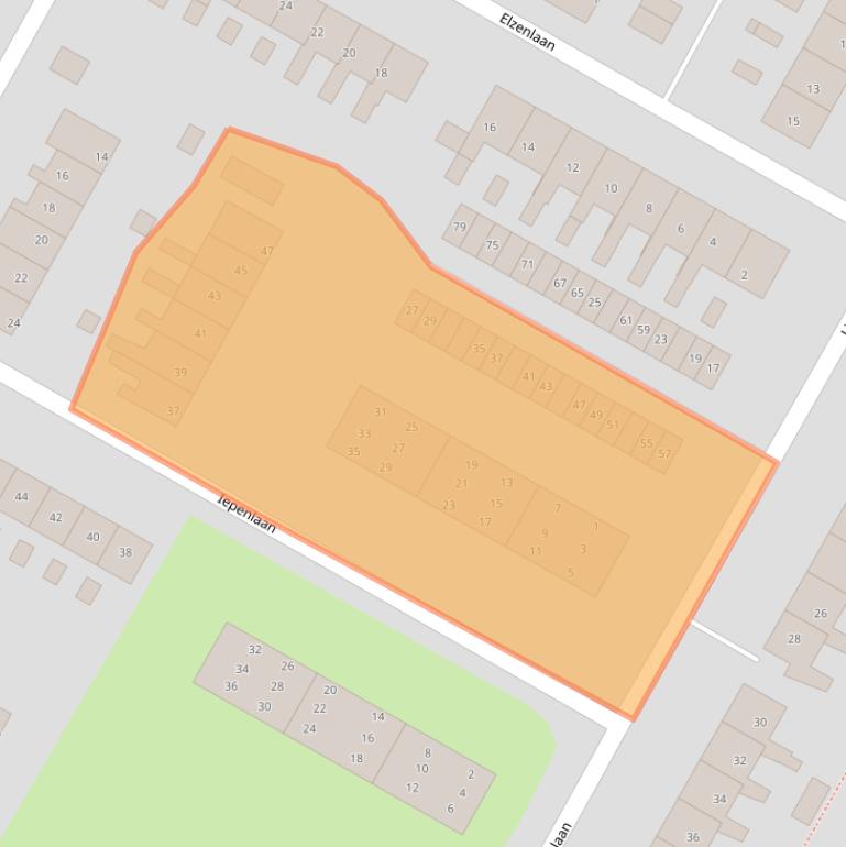 Kaart van postcodegebied 9674BL.