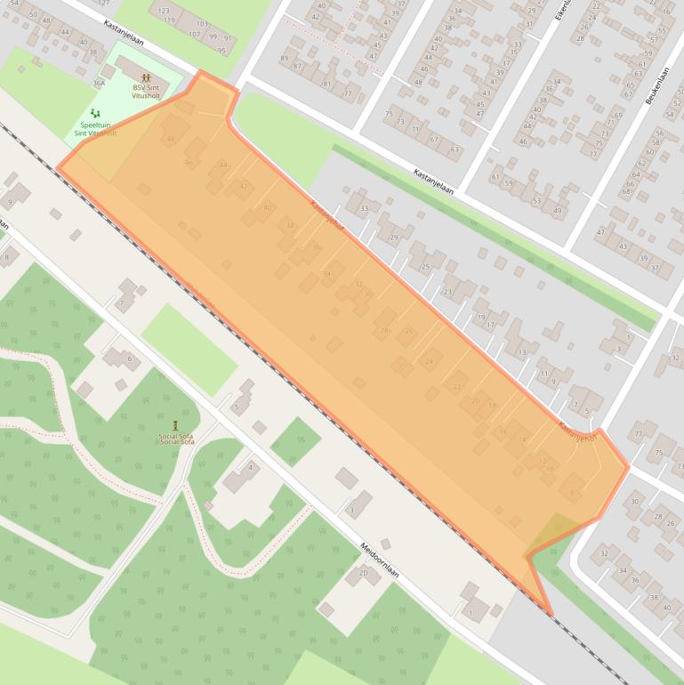 Kaart van postcodegebied 9674CM.