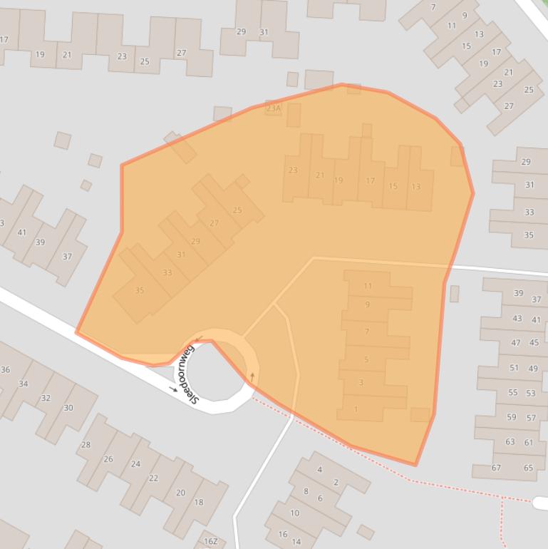 Kaart van postcodegebied 9674JD.