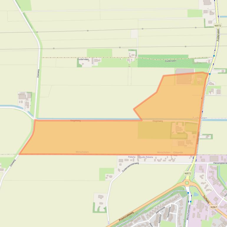 Kaart van postcodegebied 9674TB.