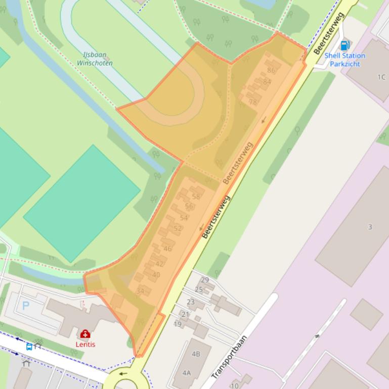 Kaart van postcodegebied 9675CZ.