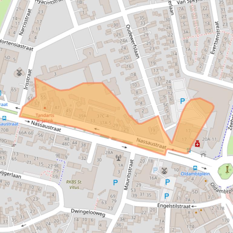 Kaart van postcodegebied 9675EM.