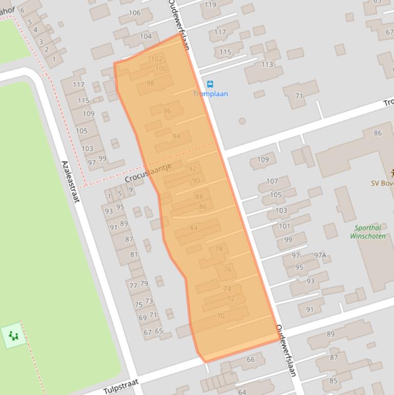 Kaart van postcodegebied 9675EW.