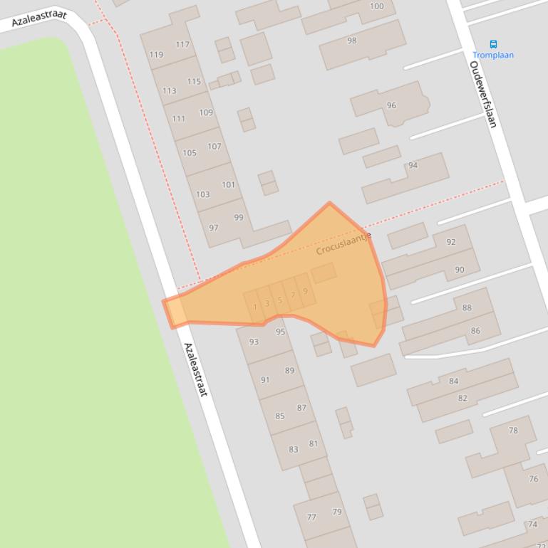 Kaart van postcodegebied 9675GJ.