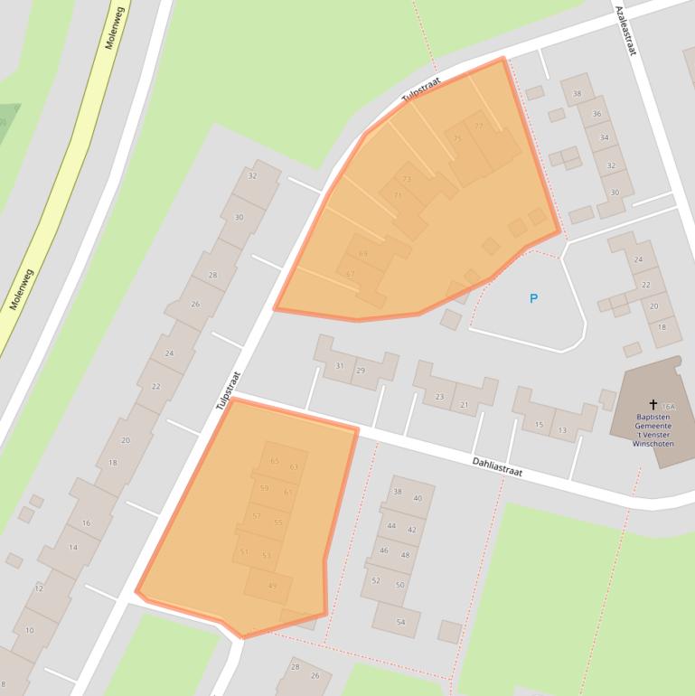 Kaart van postcodegebied 9675GK.