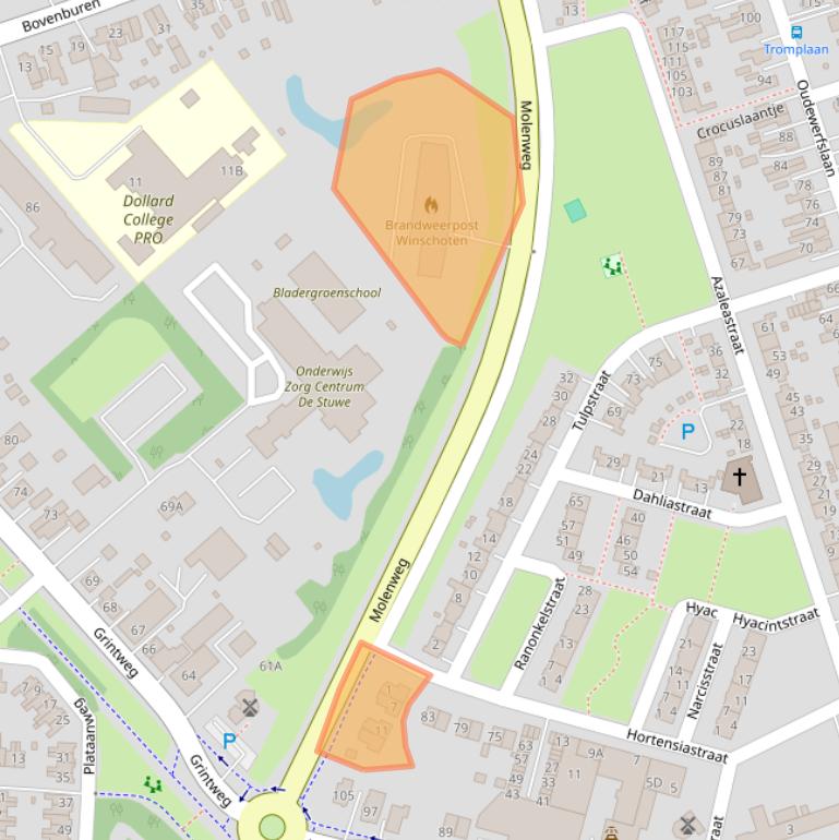 Kaart van postcodegebied 9675JC.